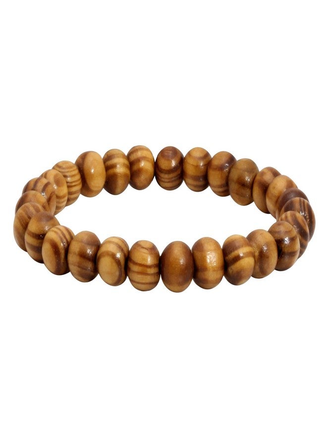MILAKOO 3 Pcs Wooden Beaded Bracelet Bangle for Men and Women Elastic 8MM Beads - Image 4
