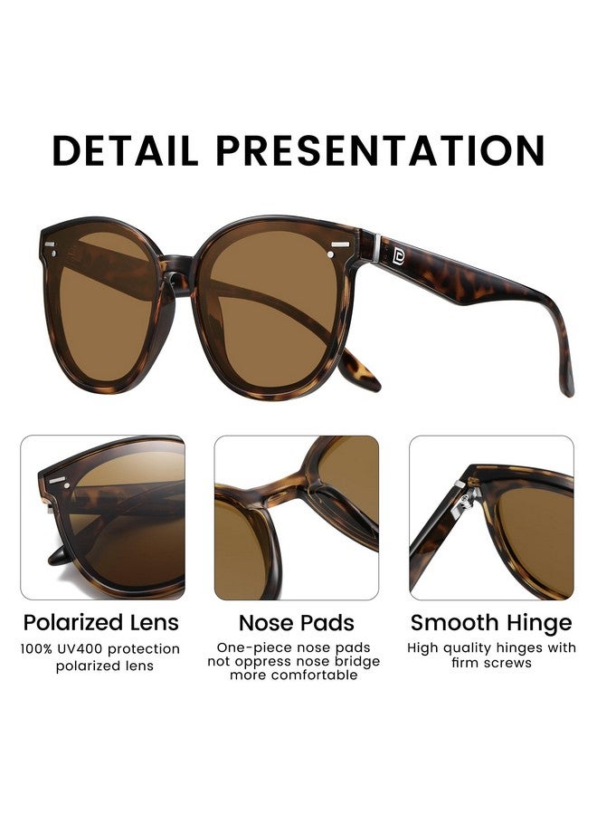 Duco Retro Round Oversized Polarized Sunglasses For Women Classic Vintage Designer Style Uv400 Protection Shades W017S - Image 5