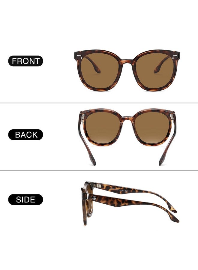 Duco Retro Round Oversized Polarized Sunglasses For Women Classic Vintage Designer Style Uv400 Protection Shades W017S - Image 3