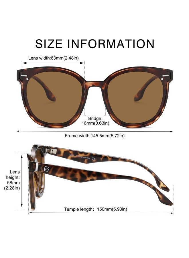 Duco Retro Round Oversized Polarized Sunglasses For Women Classic Vintage Designer Style Uv400 Protection Shades W017S - Image 2
