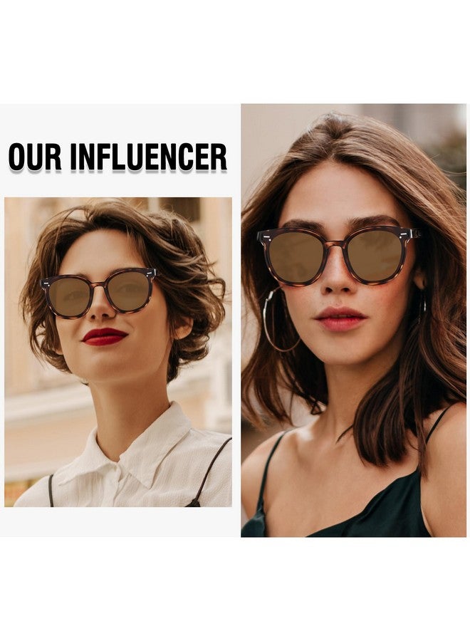 Duco Retro Round Oversized Polarized Sunglasses For Women Classic Vintage Designer Style Uv400 Protection Shades W017S - Image 4