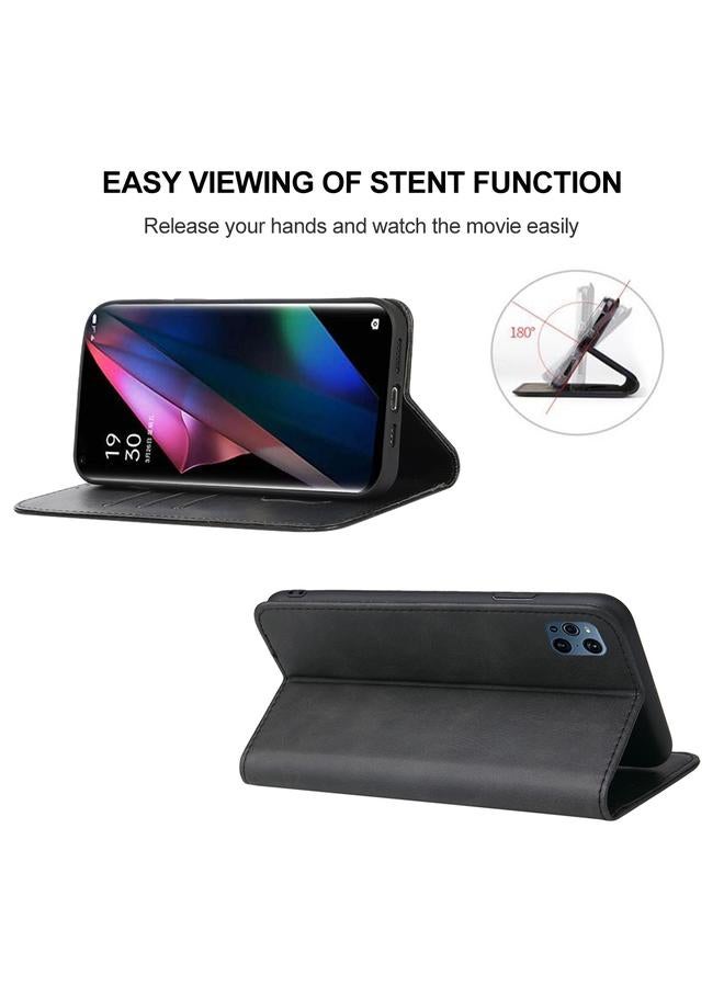 اس-توب جراب هاتف OPPO Find X3 المصنوع من الجلد بإغلاق مغناطيسي - Image 4