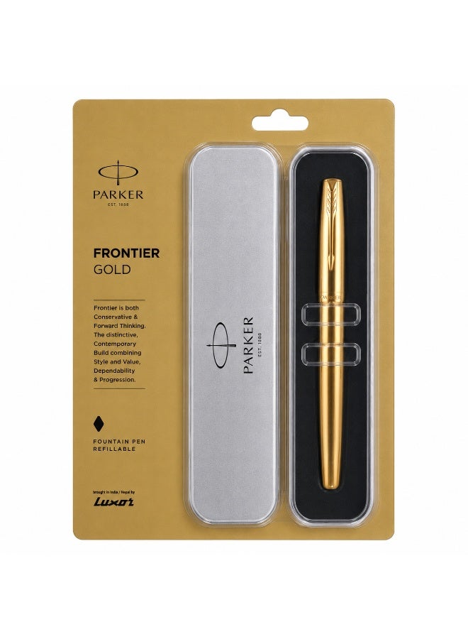 PARKER Frontier Gold Fountain Pen Fine Nib - Image 1