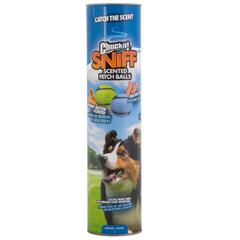 Chuckit Sniff Fetch Balls Canister Pack of 4 for Medium Dog Breeds 2060 lbs - Image 2