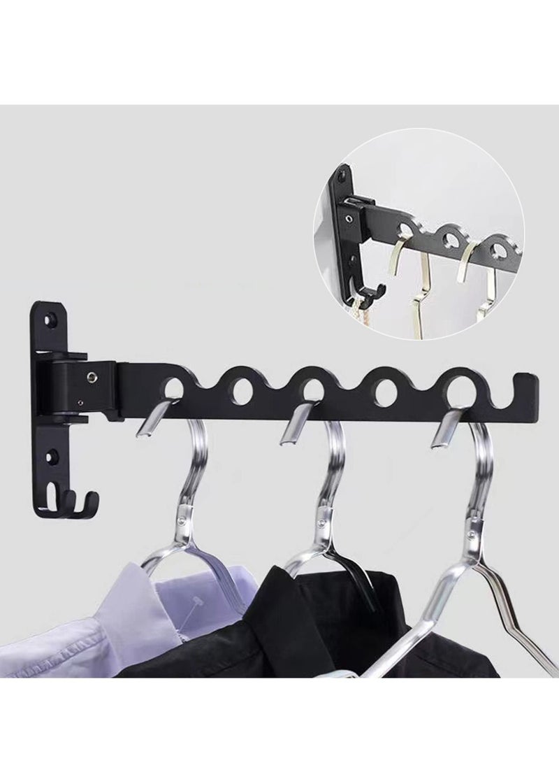 KASTWAVE Foldable Wall Mounted Clothes Hanger Folding Wall Mounted Clothes Hanger Rack Small Wall Clothes Airer No Drilling Wall Clothes Hook Rack Aluminum Wall Mounted Drying Rack - Image 3