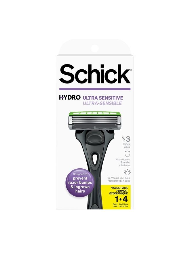 schick Hydro Slim Head Sensitive Razor for Men — Razor for Men Sensitive Skin, Thin Razor with 4 Razor Blades - Image 1