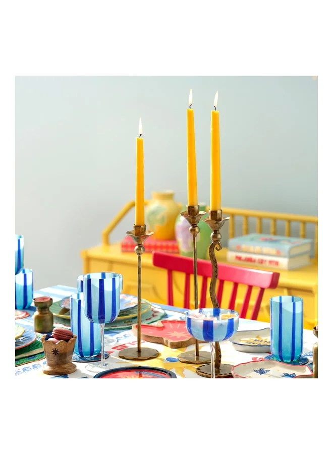 Zsa Zsa Zsu Agra Antique Brass Iron Candlestick 9x35 cm.