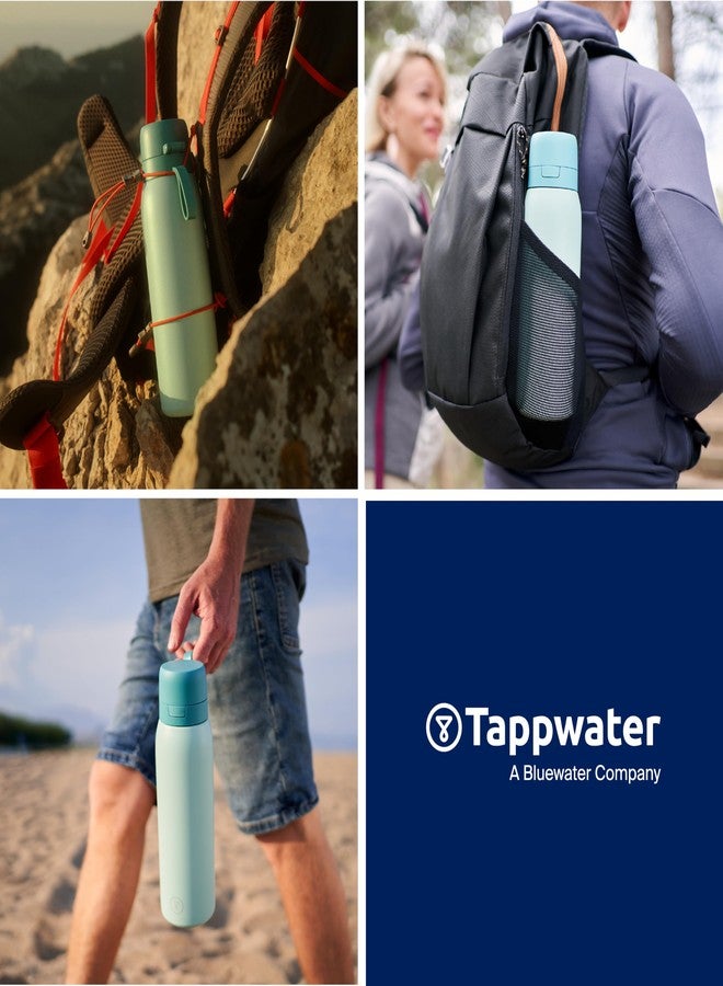 TAPP WATER Tappwater BottlePro Adventure - Stainless Steel Water Bottle with Filter for Travel and Sports, Filters 100+ unwanted substances. Non-Drinking Water Purifier. Reusable 25oz BPA-Free Bottle (Green) - Image 5