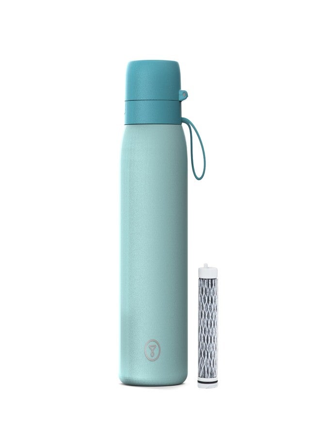 TAPP WATER Tappwater BottlePro Adventure - Stainless Steel Water Bottle with Filter for Travel and Sports, Filters 100+ unwanted substances. Non-Drinking Water Purifier. Reusable 25oz BPA-Free Bottle (Green) - Image 1