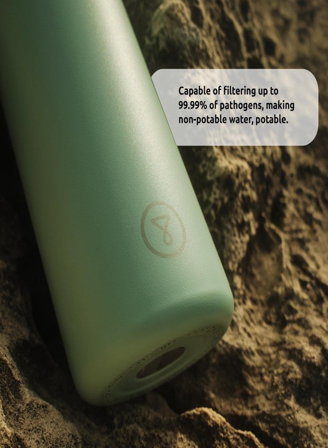 TAPP WATER Tappwater BottlePro Adventure - Stainless Steel Water Bottle with Filter for Travel and Sports, Filters 100+ unwanted substances. Non-Drinking Water Purifier. Reusable 25oz BPA-Free Bottle (Green) - Image 3