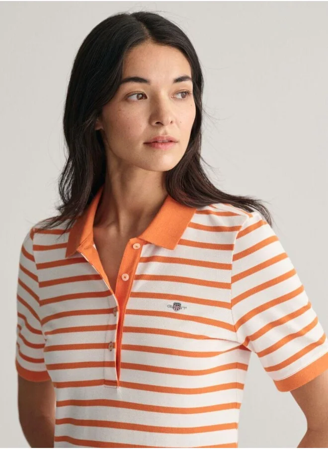 غانت Gant Striped Shield Piqué Polo Dress