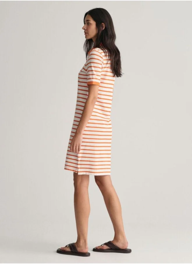 غانت Gant Striped Shield Piqué Polo Dress