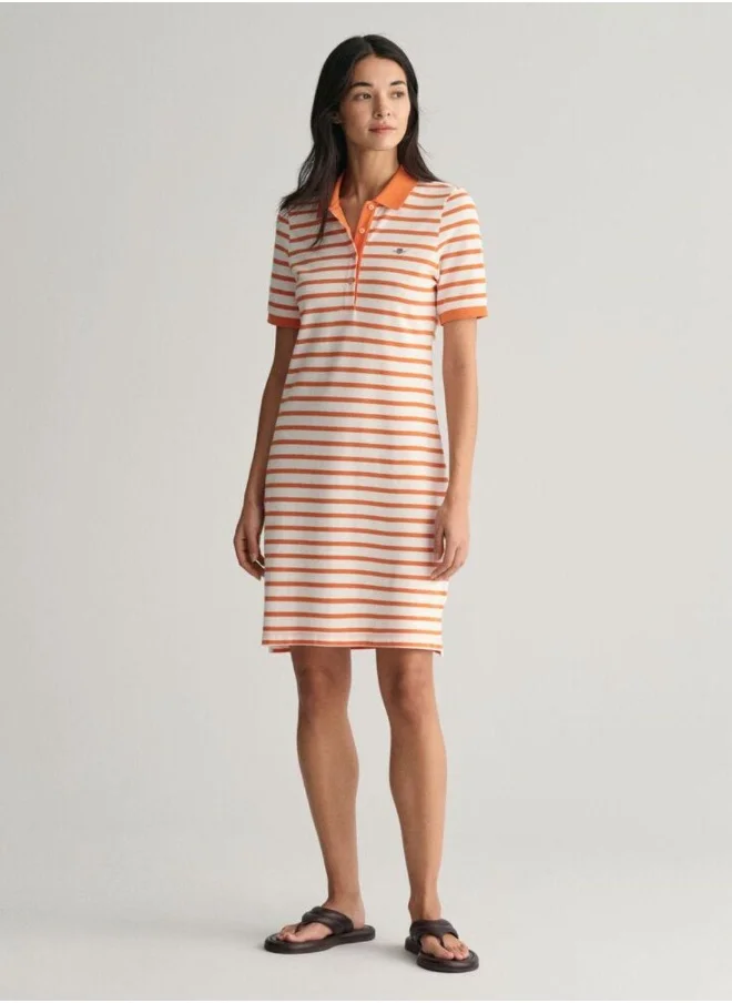 غانت Gant Striped Shield Piqué Polo Dress