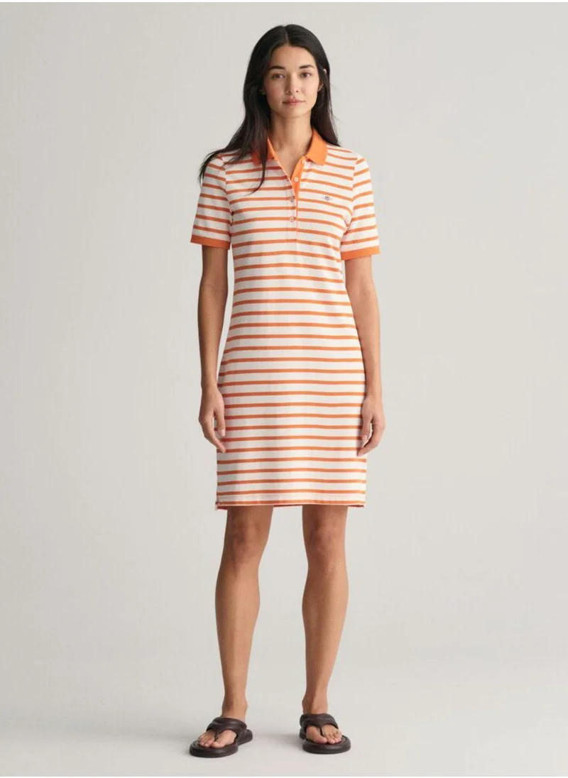 غانت Gant Striped Shield Piqué Polo Dress