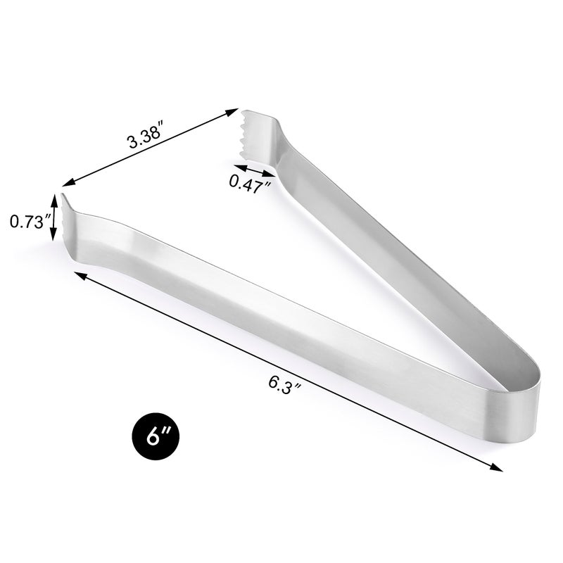 New Star Foodservice 42269 Restaurant-Grade Pom Tong, Stainless Steel, 6.5 inch, Set of 6, Silver - Image 3