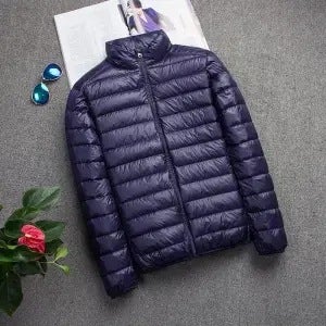 Mens Winter Cotton Jacket Lightweight Padded Coat Navy blue  - Image 1