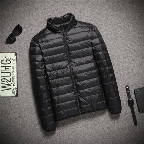 Mens Winter Cotton Jacket Lightweight Padded Coat Navy blue  - Image 2