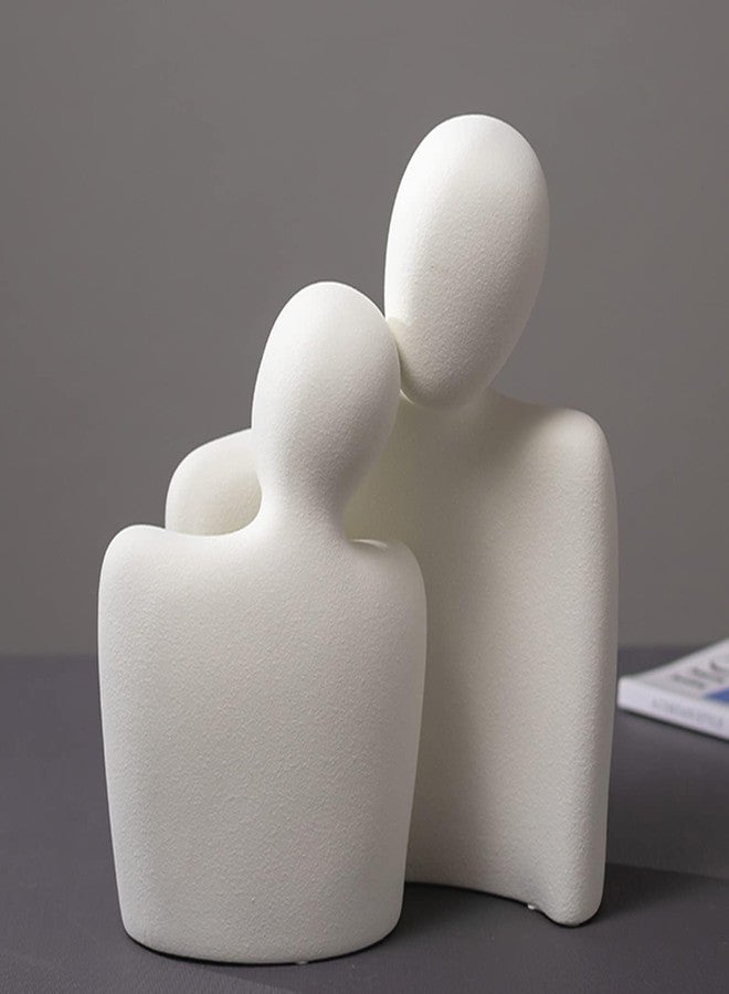 Katoonx Hugging Couple Statues Ceramic Lover Figurine Characters Book Shelf Coffee Table Decor for Home (White) - Image 5