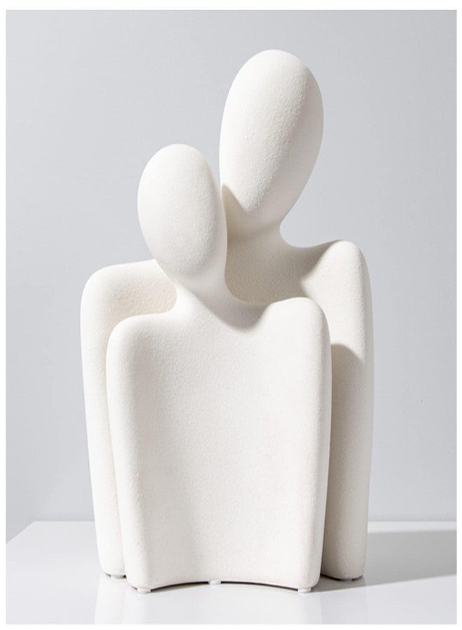 Katoonx Hugging Couple Statues Ceramic Lover Figurine Characters Book Shelf Coffee Table Decor for Home (White) - Image 1