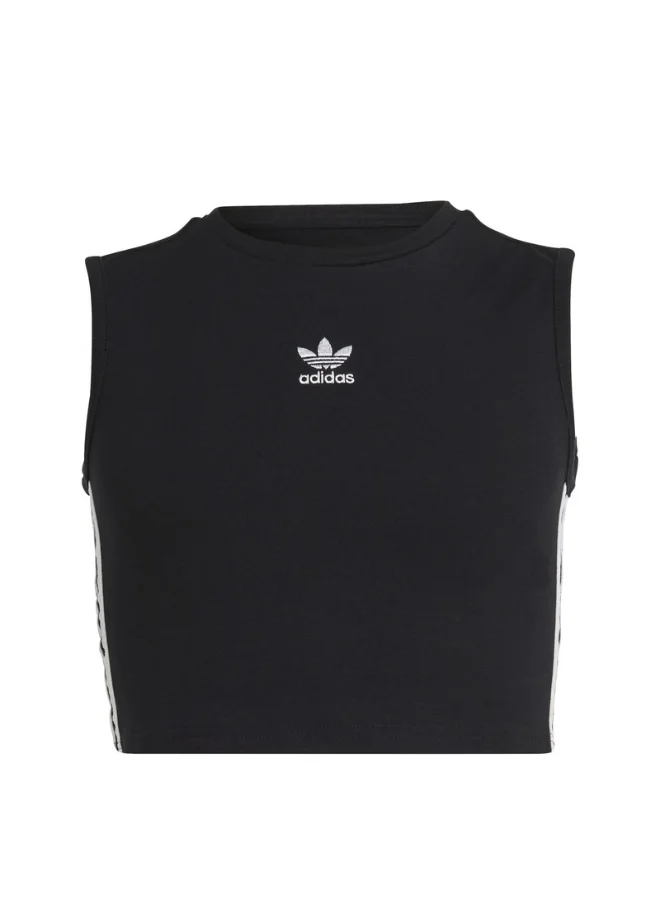 اديداس اوريجينالز adidas CROP TANK TOP Black Originals Kids TOPS