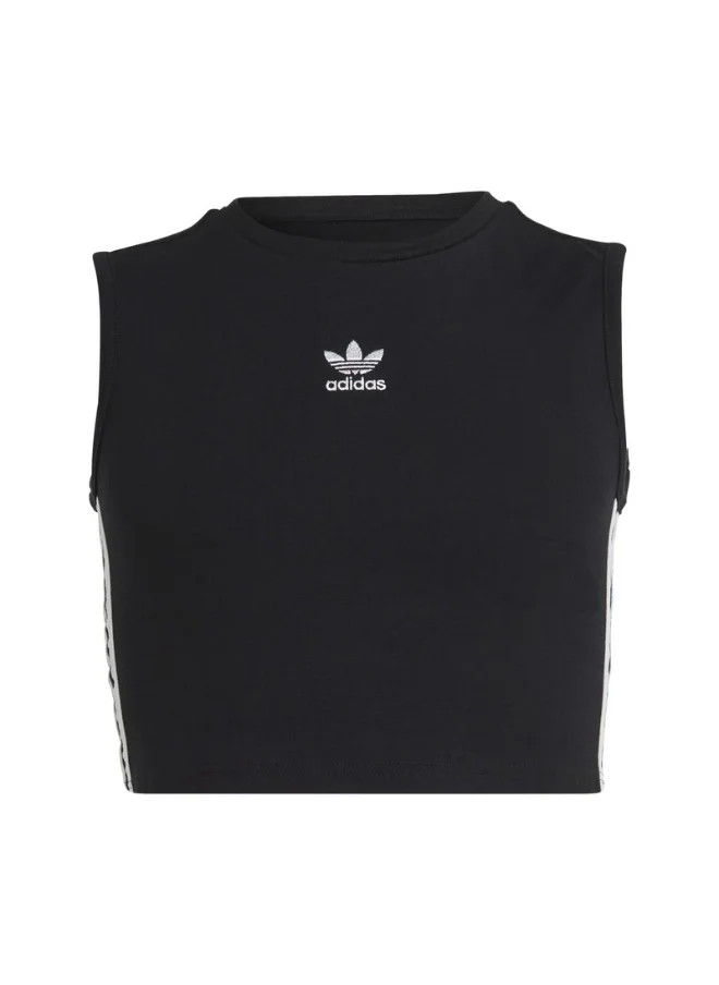 اديداس اوريجينالز adidas CROP TANK TOP Black Originals Kids TOPS