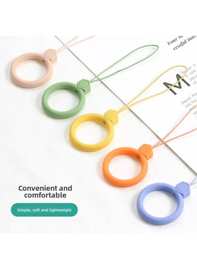 Loquat Silicone Fan Lanyard Gem Silicone Ring Lanyard Earphone Cover Silicone Pendant Liquid Silicone Lanyard-Specifications Support Image Upload:Ring Lanyard-Jeweled Style-Orange  - Image 4