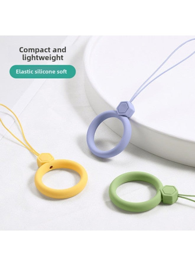 Loquat Silicone Fan Lanyard Gem Silicone Ring Lanyard Earphone Cover Silicone Pendant Liquid Silicone Lanyard-Specifications Support Image Upload:Ring Lanyard-Jeweled Style-Orange  - Image 3