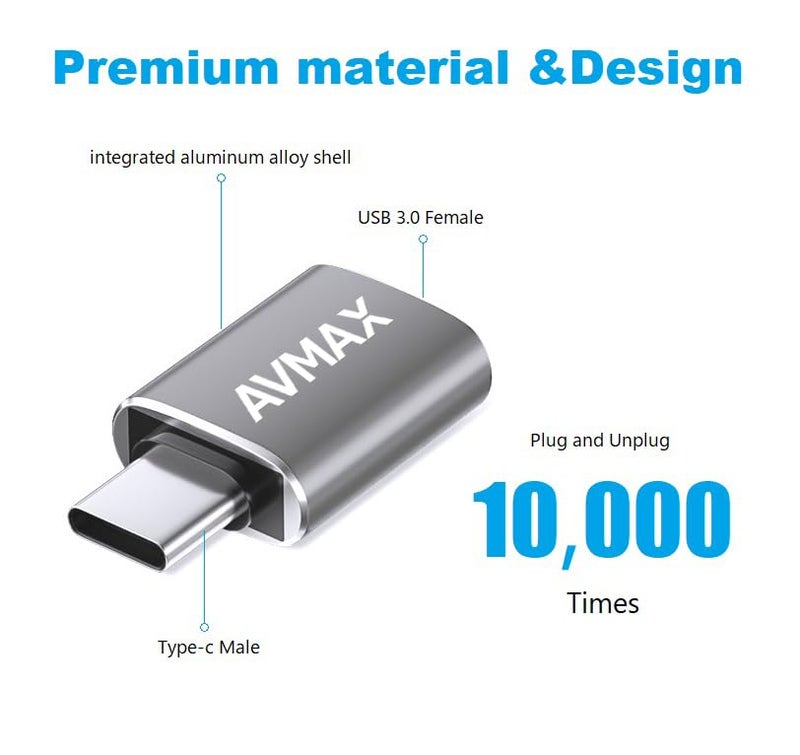 AVMAX USB C to USB Adapter 4 Pack,USBC Male to USB 3.0 Female OTG Adapter,Type C Male to A Female 3.0 OTG Adapter for Apple iPhone 16 15,Flash Thumb Drive,Mac,iPad,Samsung Galaxy - Image 5