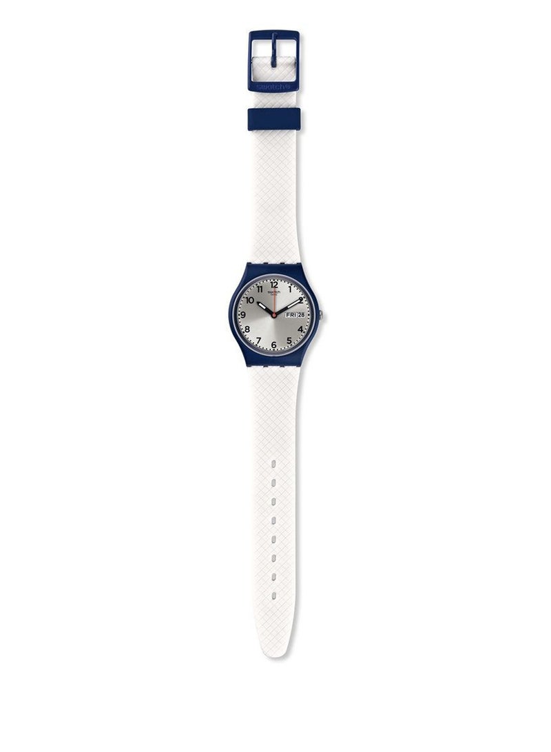 Swatch ساعة يد مقاومة للماء بحركة كوارتز من وايت ديلايت للجنسين - 36 مم - Image 3