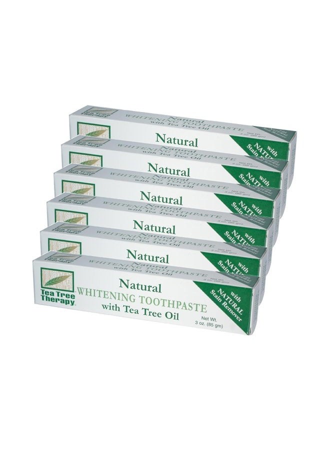 Natural Whitening Toothpaste with oil, 3 Oz (Pack of 6)