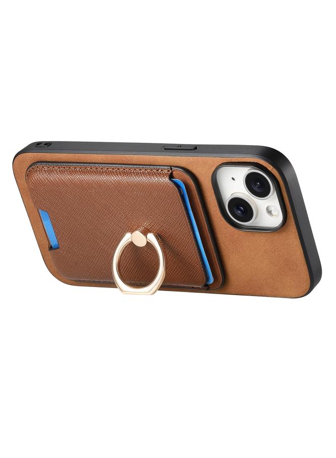 S-TOP Case For iPhone 15 Retro Cross Leather Card Bag MagSafe Phone Case - Image 4