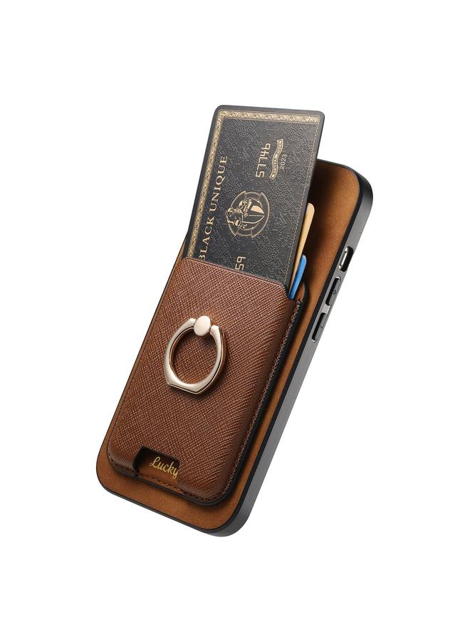 S-TOP Case For iPhone 15 Retro Cross Leather Card Bag MagSafe Phone Case - Image 3