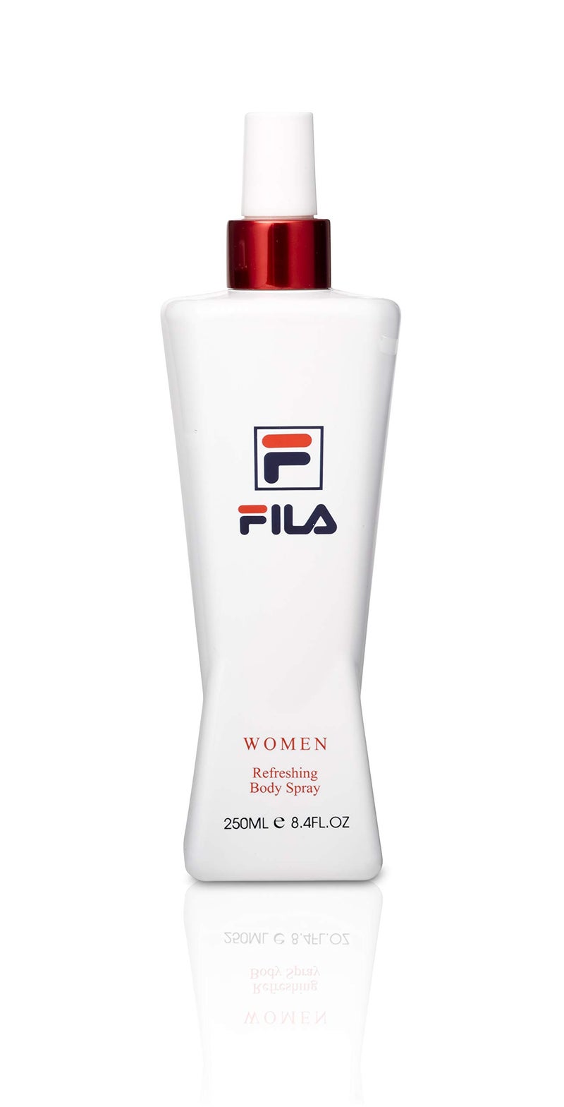 FILA Refreshing Body Spray for Women - Aquatic, Energizing Designer Body Spray Fragrance - Notes Of Mandarin And Passion Fruit - Intense, Long Lasting Scent, Streamlined White Bottle - 8.4 Oz