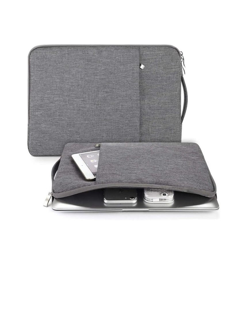 Generic 13 inch Laptop Sleeve Bag Compatible with MacBook Air/Pro M1 Surface Lenovo Dell HP Computer Bag Accessories Polyester Case with Pocket (Grey)  - Image 1