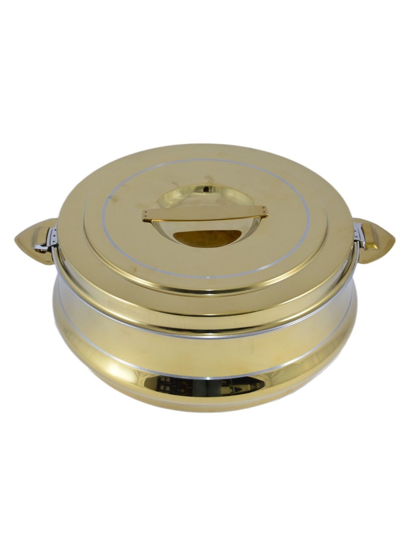 Homemaker Riyadh Hotpot 7500ml Capacity - Unique Locking Lid - High Quality Stainless Steel - Gold & Silver Line  - Image 1