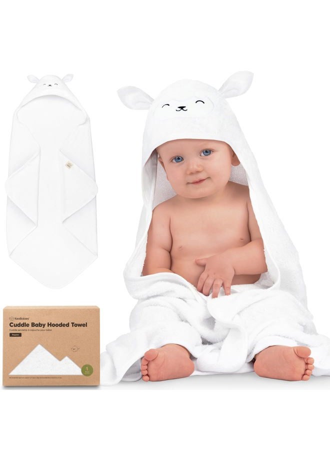 KeaBabies Baby Hooded Towel - Organic Bamboo Baby Bath Towels with Hood for Boys, Girls, Babies, Newborn Boys, Toddler (Lamb)