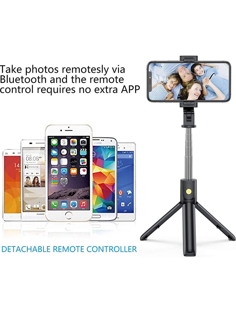 3 in 1 Bluetooth Selfie Stick, Extendable Bluetooth Selfie Stick with Tripod Detachable Wireless Remote for iPhone 13 Pro /13/12/12 Pro/12 mini/SE/ 11, Sumsung S10/S9/S8, Huawei, Xiaomi - Image 3