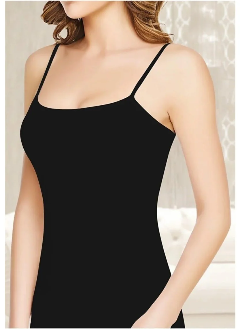 Tutku 0146 Women's Elastane Rope Strap Undershirt 6 Pieces
