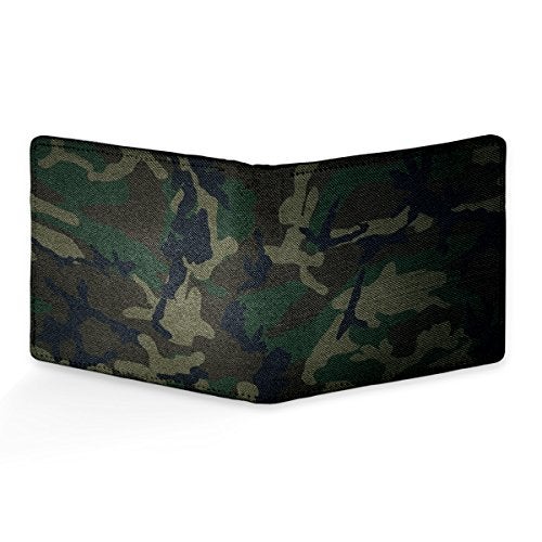 ShopMantra Army Green Pattern Printed Canvas Leather Wallet for Men's - Image 5