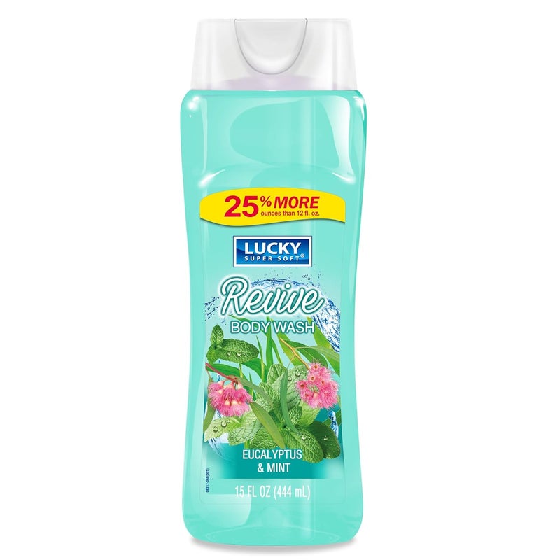 Lucky Super Soft Body Wash Eucalyptus Mint 15 Ounce - Image 1