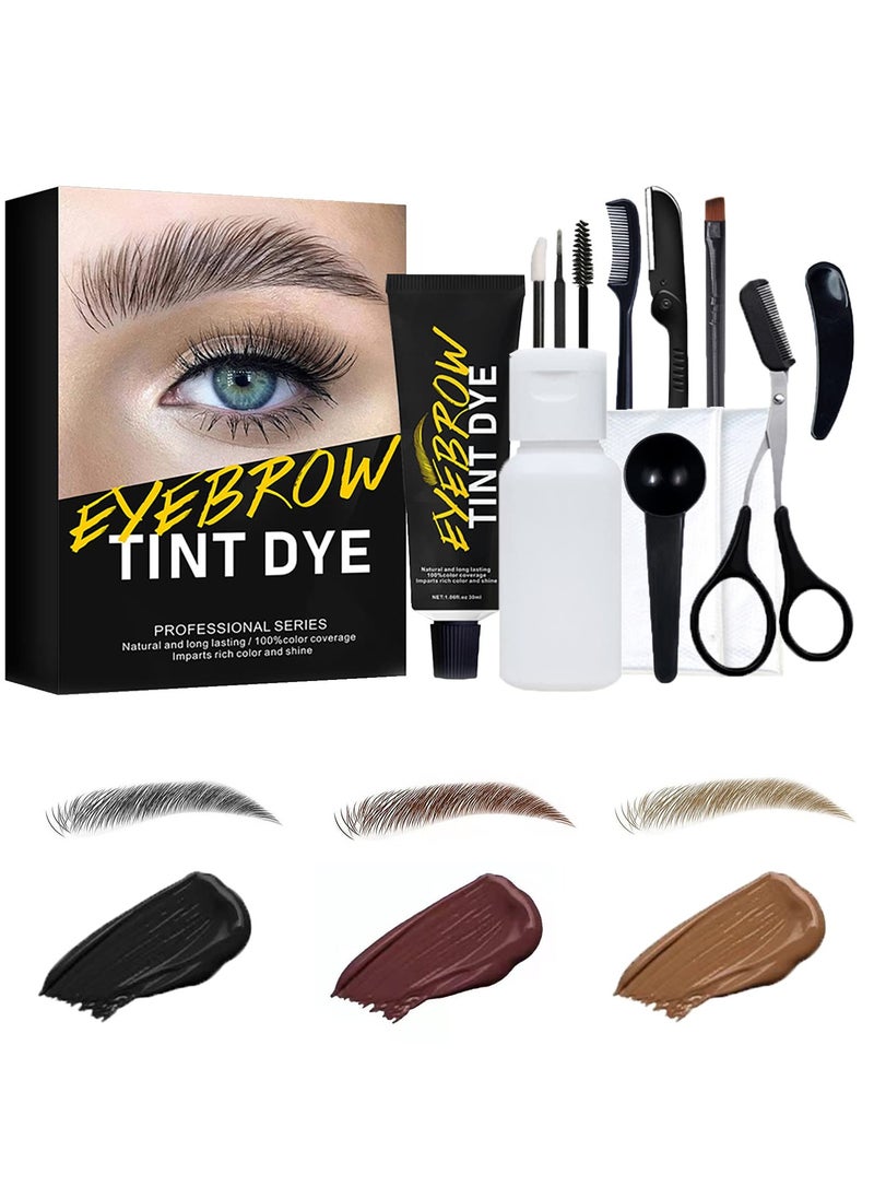SYOSI - Instant Eyebrow Tint, Professional Semi-Permanent Eyebrow Dye Kit, Natural Gentle Formula Eyebrow Tint Suitable for Salon and Home Use, Lasts for 4-6 Weeks(Black) - Image 1