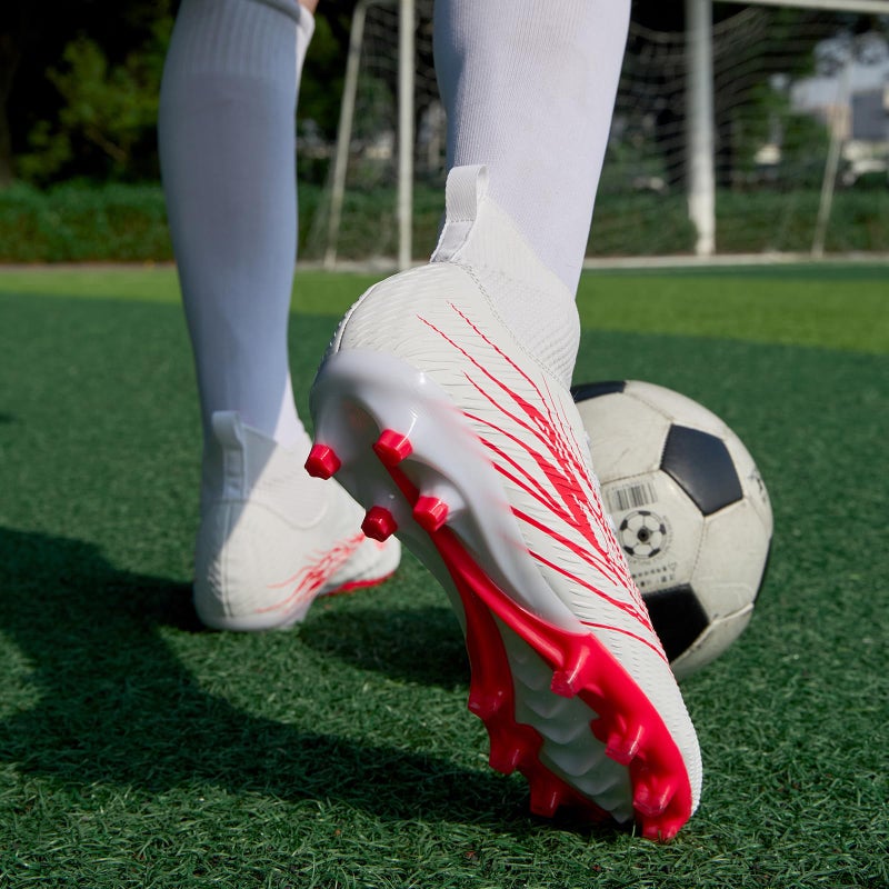 Up run Football Cleats for Men Women High Top Soccer Shoes FG Long Spikes Football Shoes Adult Lightweight Outdoor Professional Athletic Training - Image 3