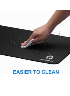 coolerplus Large Gaming Mouse Pad 800X300X3MM with Superior Micro-Weave Cloth, Extended Desk Mousepad with Stitched Edges, Non-Slip Base, Water Resist Keyboard Pad for Gamer, Office & Home (Black)  - Image 2
