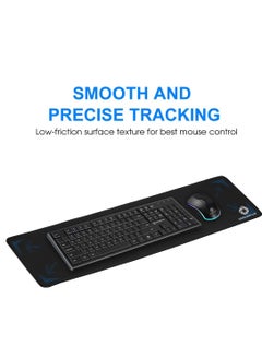 coolerplus Large Gaming Mouse Pad 800X300X3MM with Superior Micro-Weave Cloth, Extended Desk Mousepad with Stitched Edges, Non-Slip Base, Water Resist Keyboard Pad for Gamer, Office & Home (Black)  - Image 5