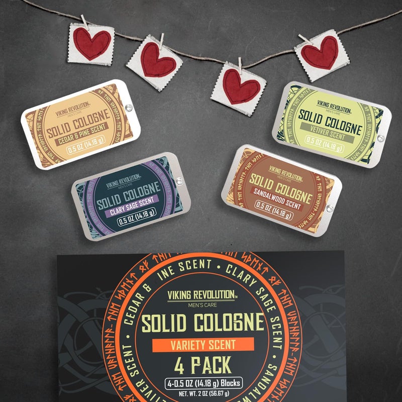 Viking Revolution 4 Pack Mens Solid Colognes 0.5 Oz - Men Solid Perfume with Cedar Wood, Clary Sage, Vetiver, Sandalwood Cologne for Mens - Travel Cologne Wax Gifts for Men - Image 3