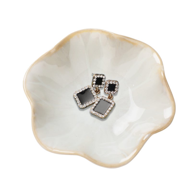 Binoster Ceramic Jewelry Dish, Leaf Tray, Key Holder, Small Ring Dish, Plate, Trinket Catchall, Nightstand Decor for Entryway Table, Room Decor - Image 1