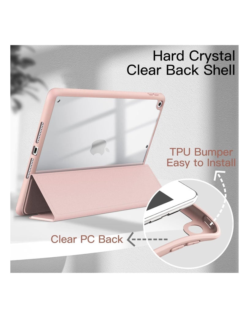EVO - Hybrid Case Compatible with iPad 9th/8th/7th Generation (2021/2020/2019 Model, 10.2 inch) - Shockproof Cover with Clear Back Shell w/Pencil Holder, Auto Wake/Sleep, Pink - Image 1