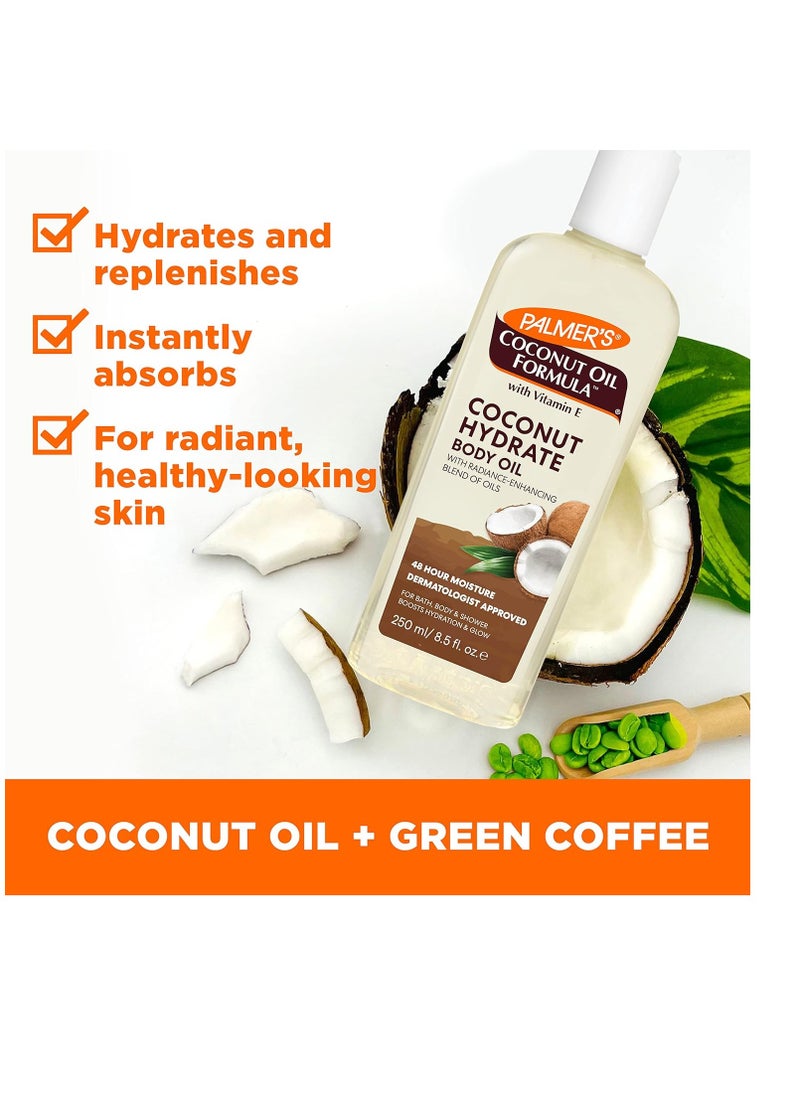 PALMER'S - Palmer's Coconut Oil Formula Body Oil, Body Moisturizer with Green Coffee Extract, Bath Oil for Dry Skin, 8.5 Ounces - Image 1