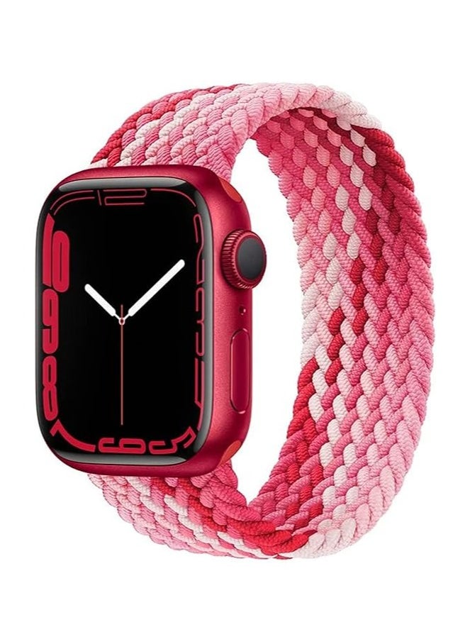 Generic - ELMO3EZZ for Apple Watch Band 42mm/44mm/45mm Strap, Braided Solo Loop Replacement Band Wristband for Watch Ultra/Ultra 2, Series 9/8/7/6/SE/5/4/3/2/1 (42mm/44mm/45mm/49mm- large multicolor) - Image 1