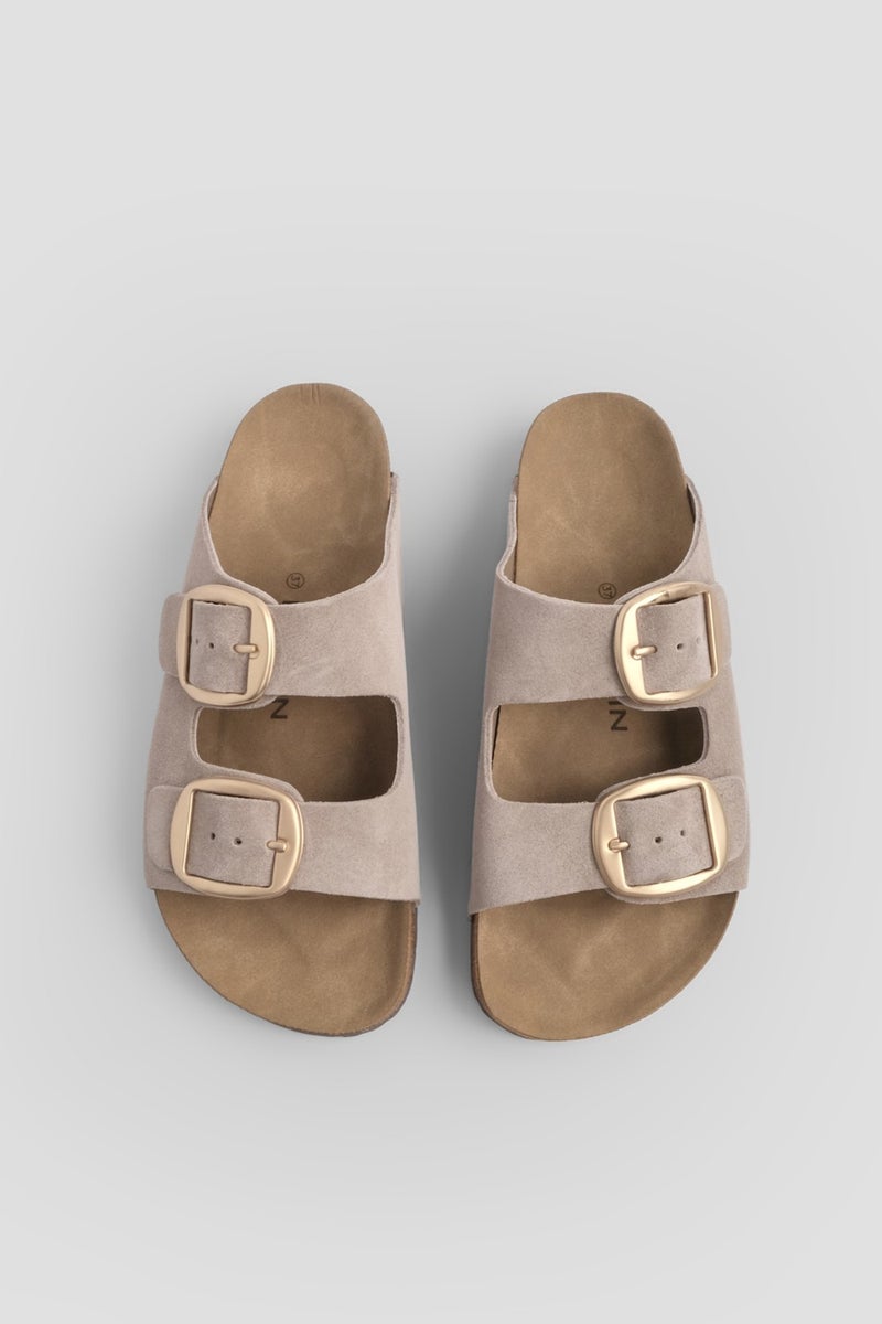 MARJIN Margin Women's Leather Daily Slippers Double Banded Slippers Eva Sole Poly  - Image 4